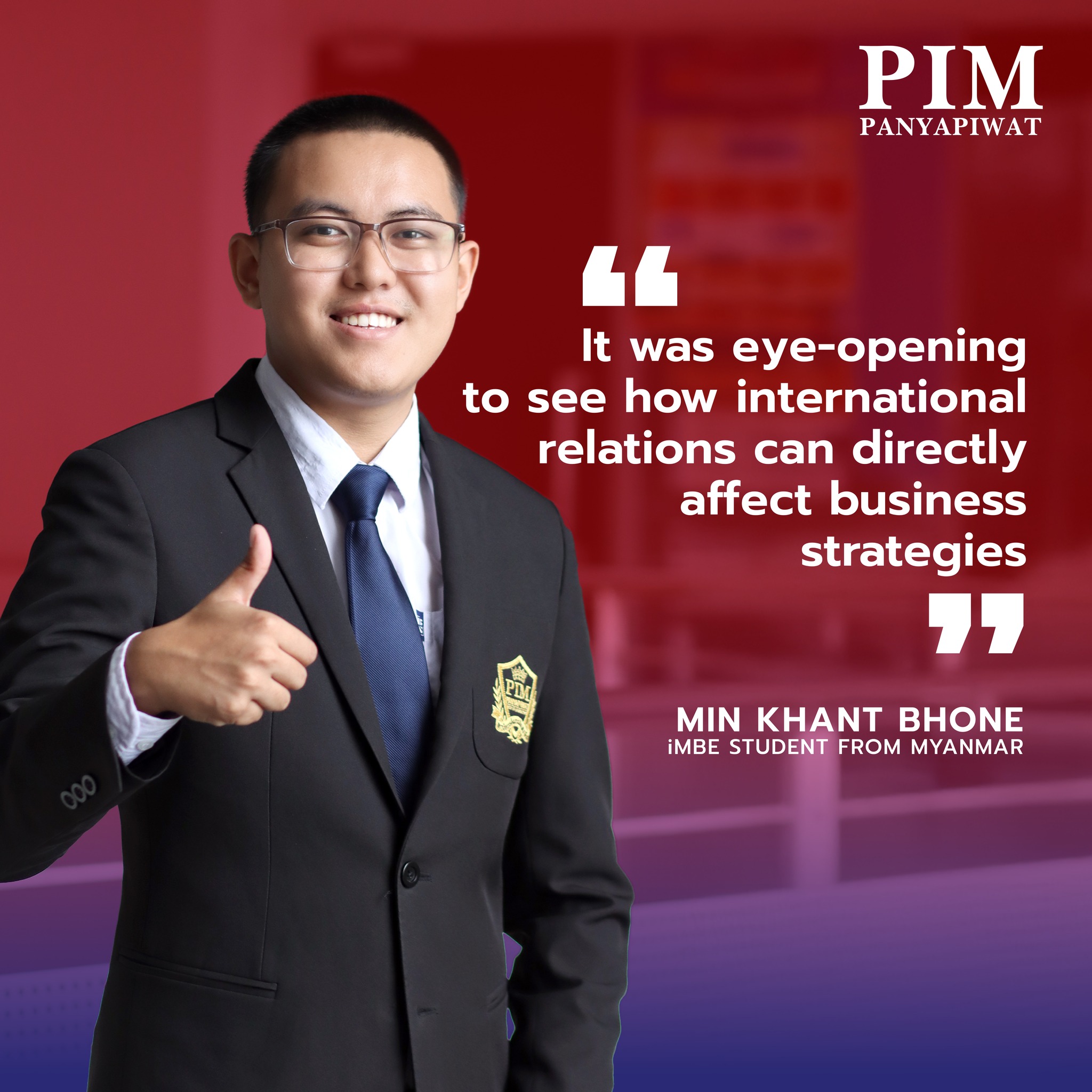 Min Khant Bhone iMBE Student PIM